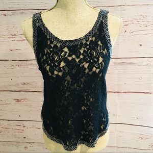 Jennifer Lopez Black Laced Sleeveless Top